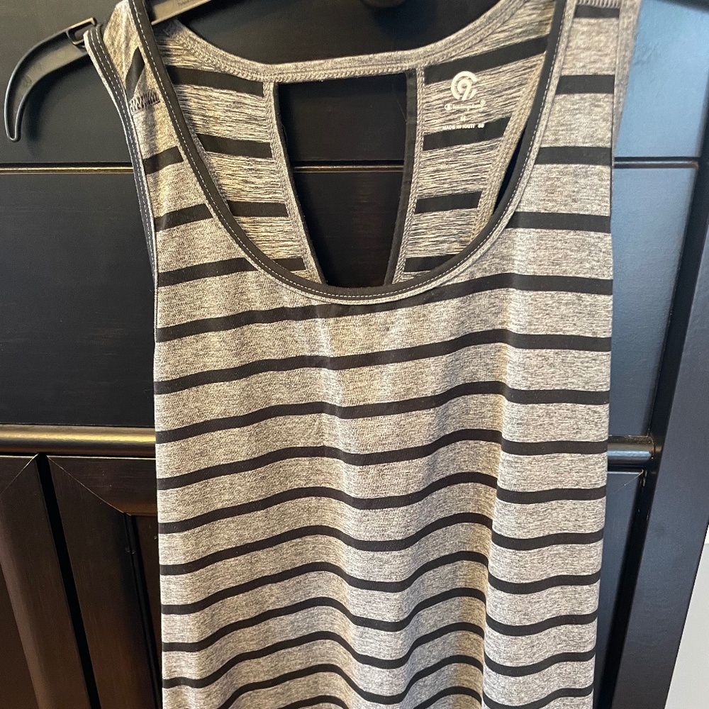 C9 Black and Gray Striped Cycling Tank